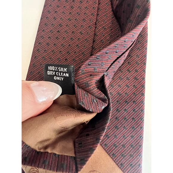 Hickey Freeman Made in England Men’s Silk Neck Tie Red & Black SG - Picture 7 of 10